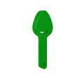 Green Spoon icon isolated on transparent background. Cooking utensil. Cutlery sign.