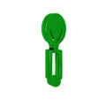 Green Spoon icon isolated on transparent background. Cooking utensil. Cutlery sign.