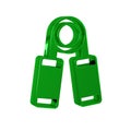 Green Sport expander icon isolated on transparent background. Sport equipment.