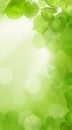 Green spring background with bokeh light for cell phone wallpaper