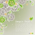 Green spring background with floral ornament Royalty Free Stock Photo