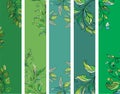 Green spring banners