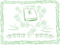 Green christian background - flowers, bible and holy spir