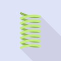 Green spring coil icon, flat style Royalty Free Stock Photo