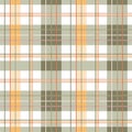 Green spring plaid seamless pattern. Easter checkered repeat background. Vector gentle texture