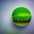 Green sprout on a computer chip. Organic digital background created with generative Ai technologies