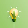 Green sprout in light bulb.Green energy and alternative sources concept.Ecology and environment sustainable resources conservation Royalty Free Stock Photo