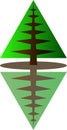 Green spruce icons. Vector simple logo.