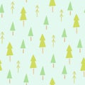 Green spruces seamless pattern