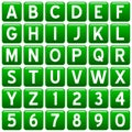 Green Square Alphabet Buttons