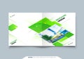 Green Square Brochure Cover Template Layout Design. Corporate business annual report, catalog, magazine, flyer mockup Royalty Free Stock Photo