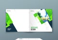 Green Square Brochure Cover Template Layout Design. Corporate business annual report, catalog, magazine, flyer mockup Royalty Free Stock Photo