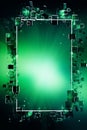 a green square frame on a black background Royalty Free Stock Photo