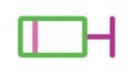 Green Square with Purple Connected Handle, Abstract Component, vector design Generative AI Royalty Free Stock Photo