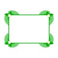 Green Square Summer Frame or Border. Vector Design Elements Set for You Design