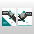 Green square Vector annual report Leaflet Brochure Flyer template design, book cover layout design, abstract business presentation Royalty Free Stock Photo