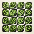 Green Squares 1973: Bold And Organic Lithographs By Bob Barnett