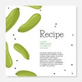 Green squash recipe card template. Simple design for cook book or article. Royalty Free Stock Photo
