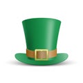 Green St. Patrick`s Day hat isolated on white background Royalty Free Stock Photo