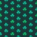 Green st patrick's day seamless pattern with shamrocks Royalty Free Stock Photo