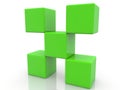 Green stacked cubes