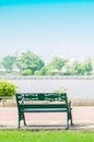 Green Stainless Steel bench Royalty Free Stock Photo