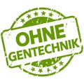 green stamp with Banner without genetic engineering (in german