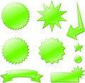 Green star burst designs Royalty Free Stock Photo