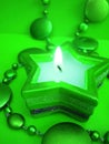 Green star candle Royalty Free Stock Photo