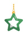 Green star for Christmas tree Royalty Free Stock Photo