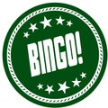 Green 5 star stamp with BINGO .