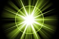 Green Star Sunburst Abstract