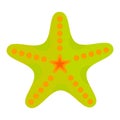 Green starfish  vector illustration. Royalty Free Stock Photo