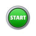 Green Start Button on White Background. Vector Royalty Free Stock Photo