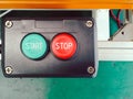 Green start and red stop of switch button set design in block co Royalty Free Stock Photo