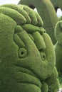 Green statues created from cypress