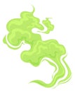 Green steam. Cartoon stinky cloud. Toxic smell