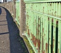 Green steel bridge railing