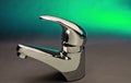 Green steel chrome designer faucet and tap Royalty Free Stock Photo