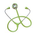 Green stethoscope 3D