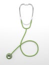 Green stethoscope isolated on white