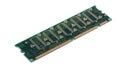 Green stick of RAM memory for computer with electronics components Royalty Free Stock Photo