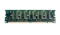Green stick of RAM memory for computer with electronics components Royalty Free Stock Photo