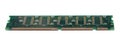 Green stick of RAM memory for computer with electronics components Royalty Free Stock Photo