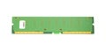 Green stick of RAM memory for computer with electronics components isolated on white background Royalty Free Stock Photo