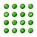 Green sticker finance icons Royalty Free Stock Photo