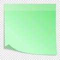Green sticky note with transparent shadows