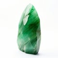 Bold And Colorful Naturalistic Lighting: Green Crystal On White Background