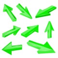 Green straight 3d arrows