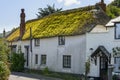 Green straw roof cottage at Porlock Weir, Somerset Royalty Free Stock Photo